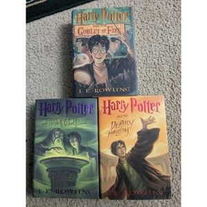 Lot Of 3 Harry Potter Hardcover Books 4 6 7 1st Edition With Dust Jackets EUC